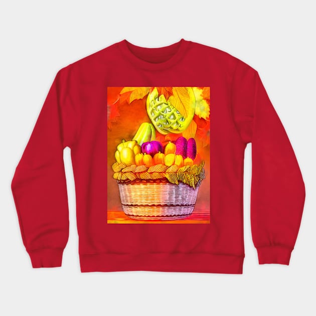 Fruits and vegetables in a basket Crewneck Sweatshirt by AnnArtshock